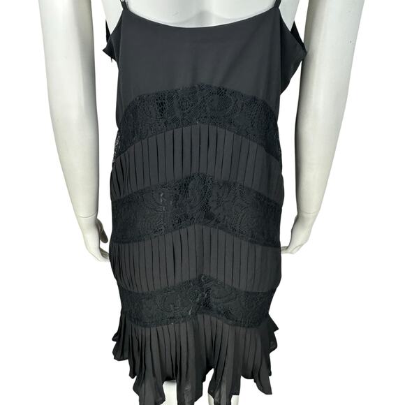 Greylin Mini Slip Dress Medium Romantic Whimsigoth Lace Pleated Grunge Flapper - Picture 5 of 11